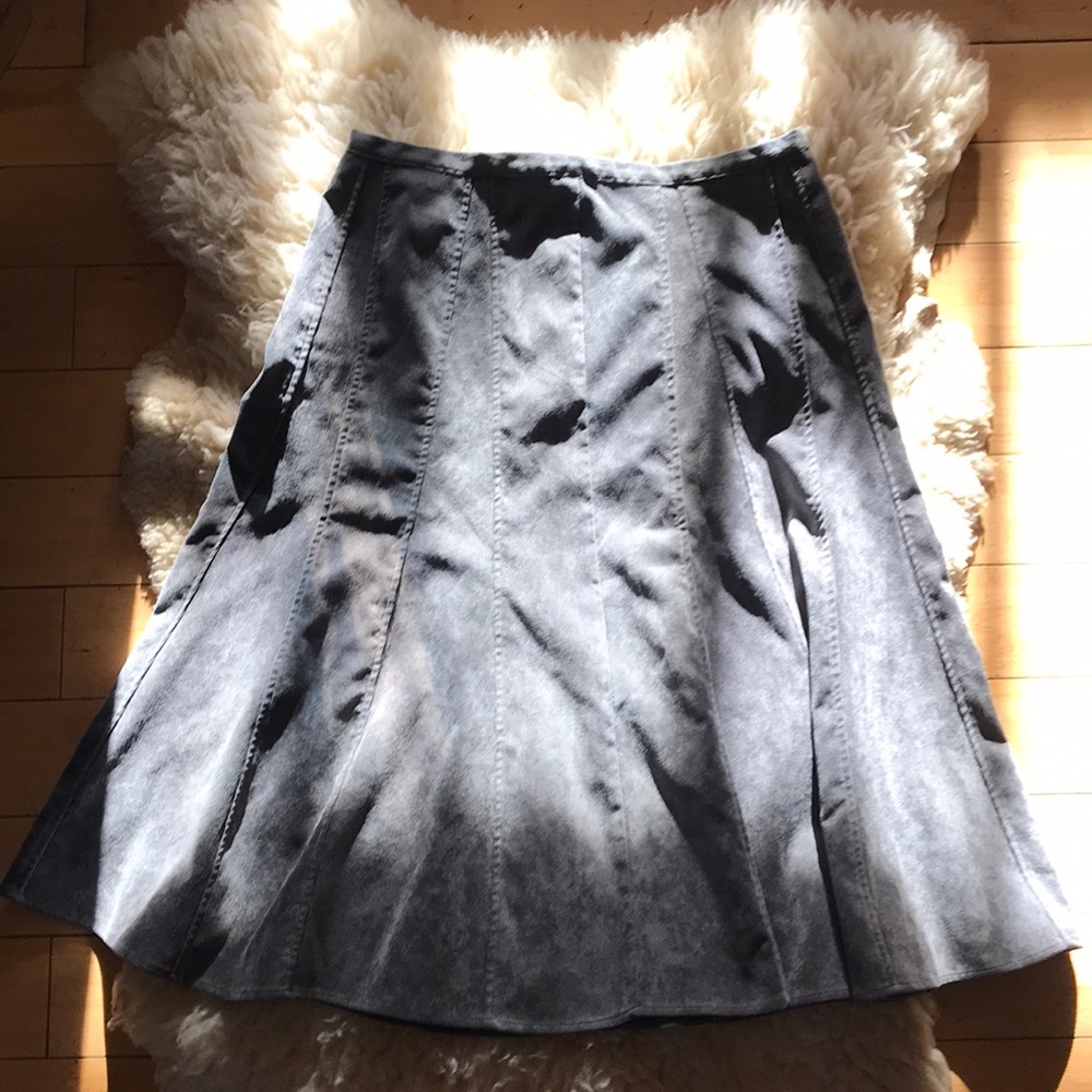 Long gray Chord skirt by Christopher and banks